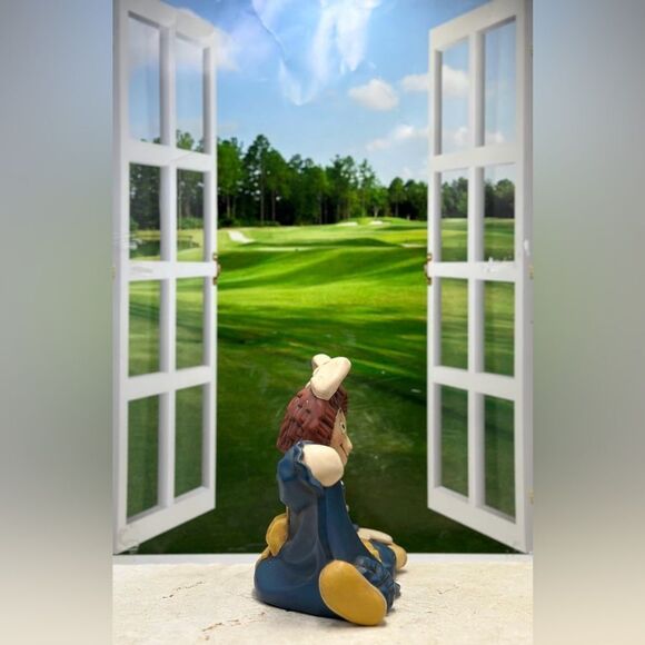 Rare Raggedy Ann Ceramic Collectible Doll, 1970's, Charming Blue & Tan Figurine - Picture 2 of 8